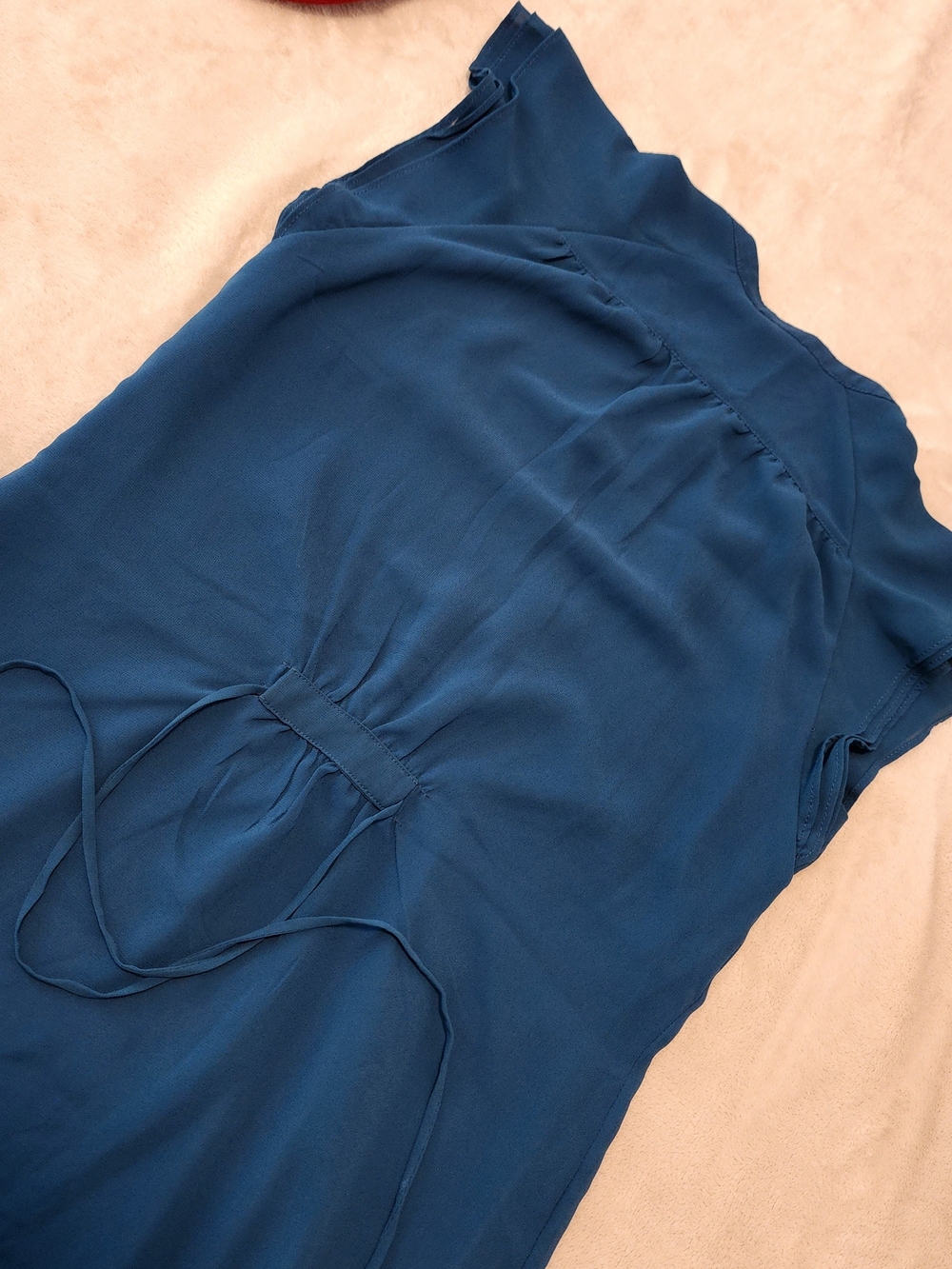 H&M Elegant Sleeveless Teal Pintuck Button-Front Mini Lined Dress - Picture 5 of 10